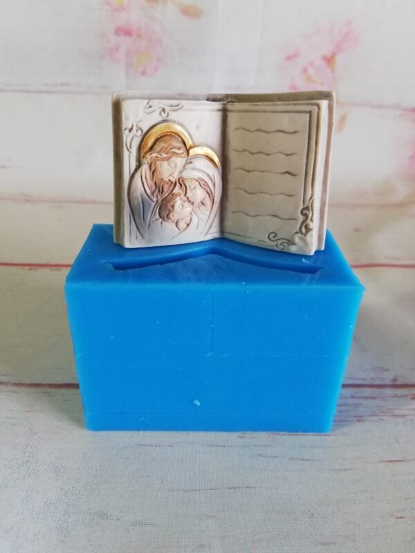 Stampo in silicone Libro 3D Natività Sacra Famiglia per creazioni in resina e gesso