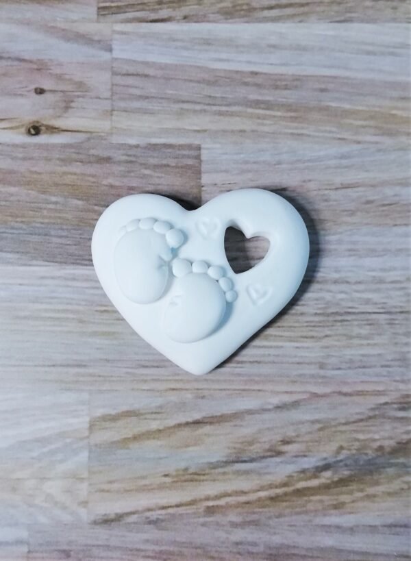 Stampo in silicone Cuore con Piedini neonato per creazioni in resina, fimo e gesso - immagine 10