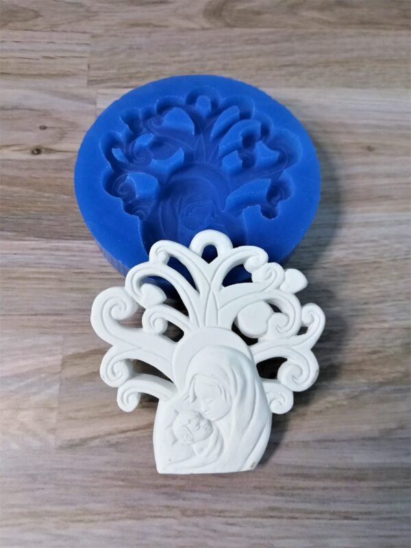 Stampo in silicone Natività con Albero della vita per creazioni in resina, fimo e gesso