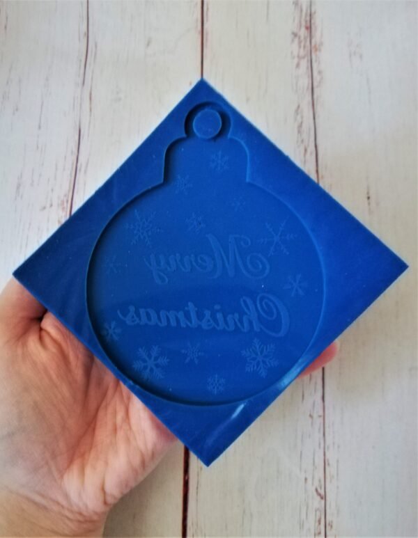 Stampo in silicone Palla di Natale "Buone Feste" e "Merry Christmas" per decorazioni in resina e fimo