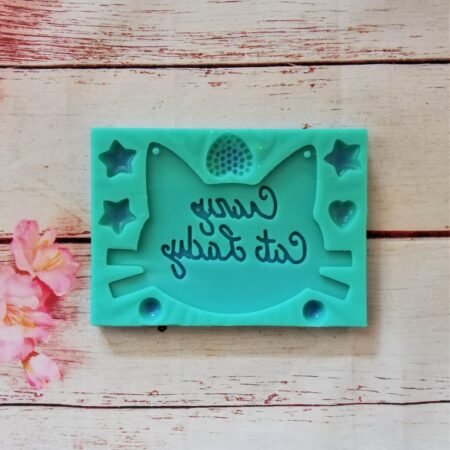 Stampo in silicone Gatto con fori "Crazy cat lady" per creazioni in resina e fimo