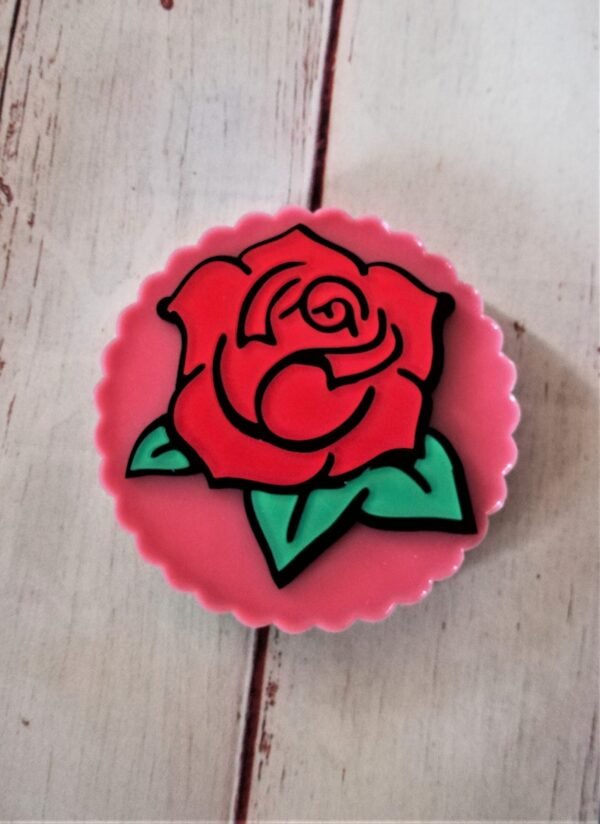 Stampo in silicone Rosa con foglie per creazioni in resina e fimo