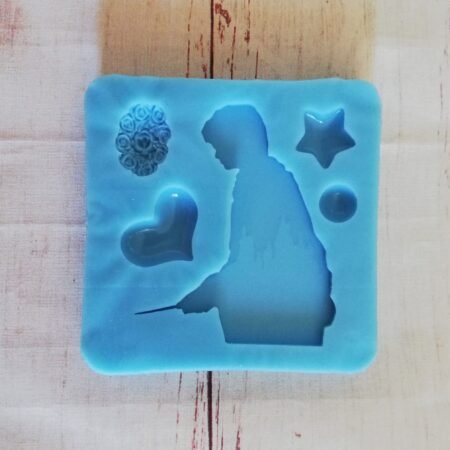 Stampo in silicone Mago con bacchetta e castello per creazioni in resina e fimo