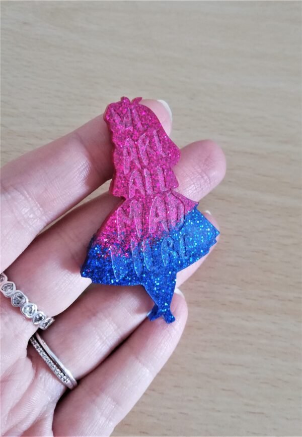 Stampo "We're all mad here" in silicone per creazioni in resina e fimo