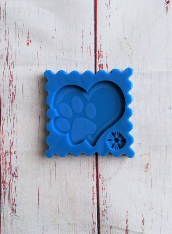 Stampo in silicone Cuore con Zampa amici a quattro zampe per creazioni in resina e fimo