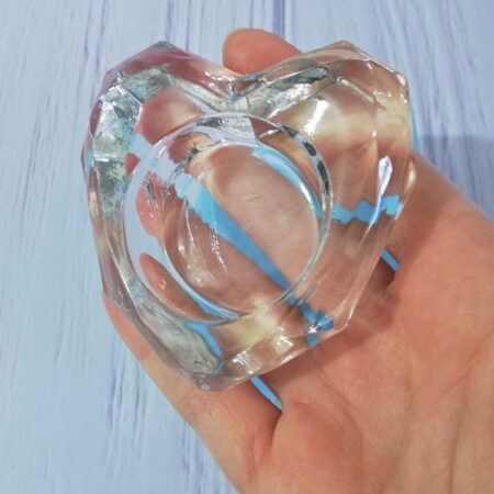 Stampo in silicone Portacandele a forma di cuore sfaccettato per creazioni in resina e gesso