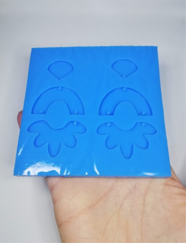 Stampo in silicone Arco e fiore per orecchini in resina